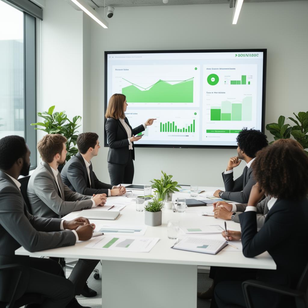 Equipe comercial analisando dashboard de força de vendas Webger